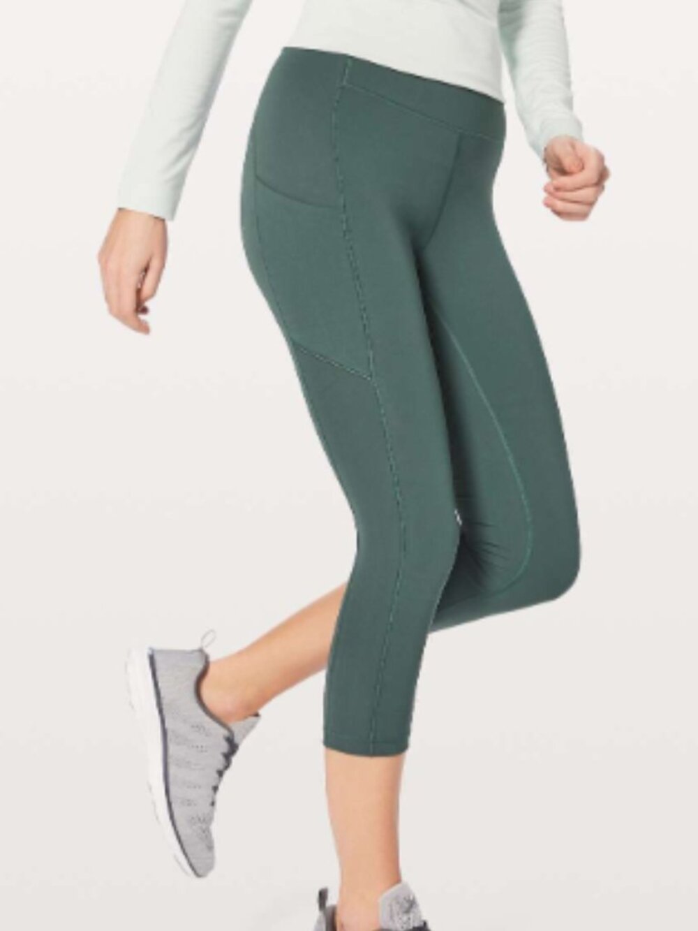 lululemon Speed Up Crop 21" Dark Green Teal Size 8